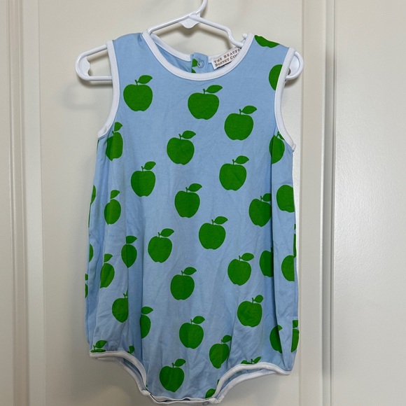 The Beaufort Bonnet Company Blue and Green Apple Bodysuit - Never Worn - Picture 1 of 3